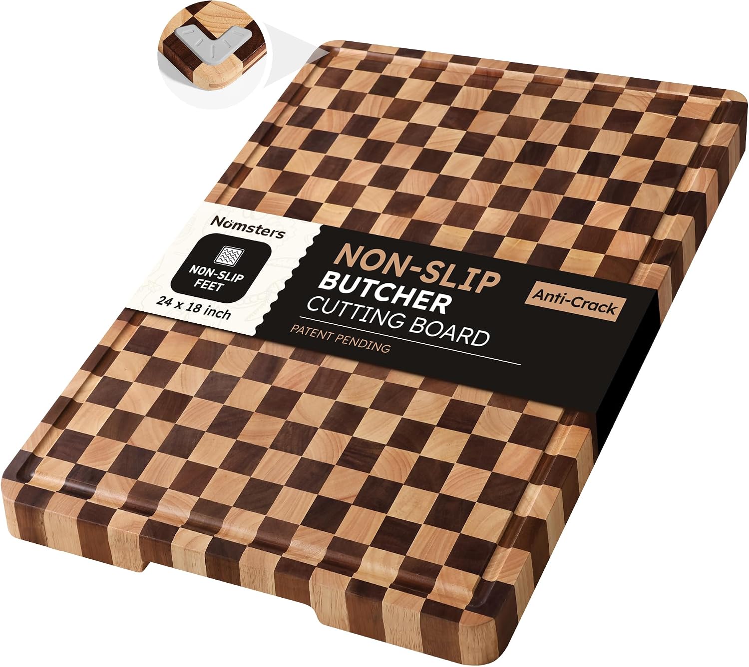 Nomsters Tabla de cortar para cocina, tabla de cortar a cuadros de...