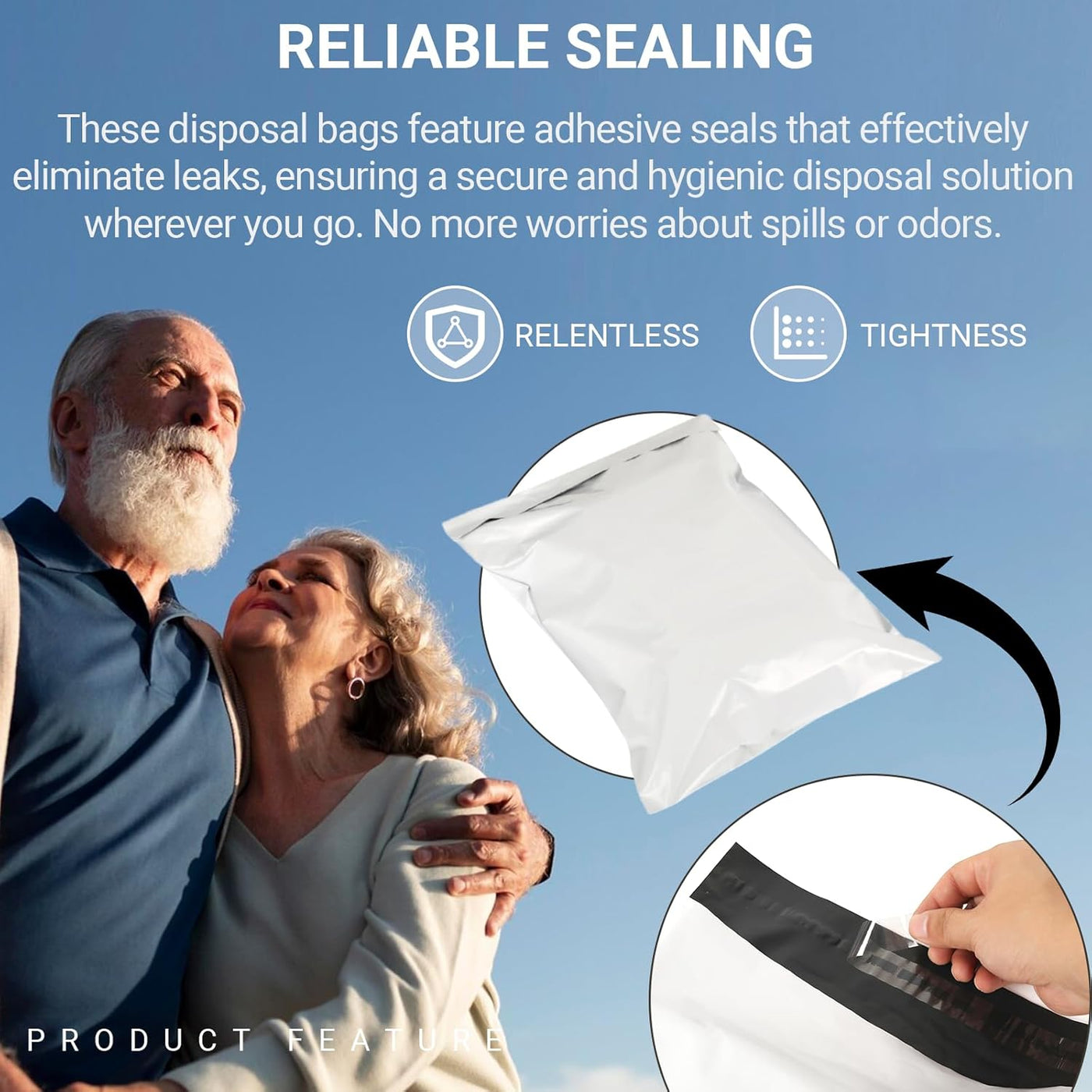 Calvana 100 bolsas desechables extra gruesas para adultos, bolsas d...