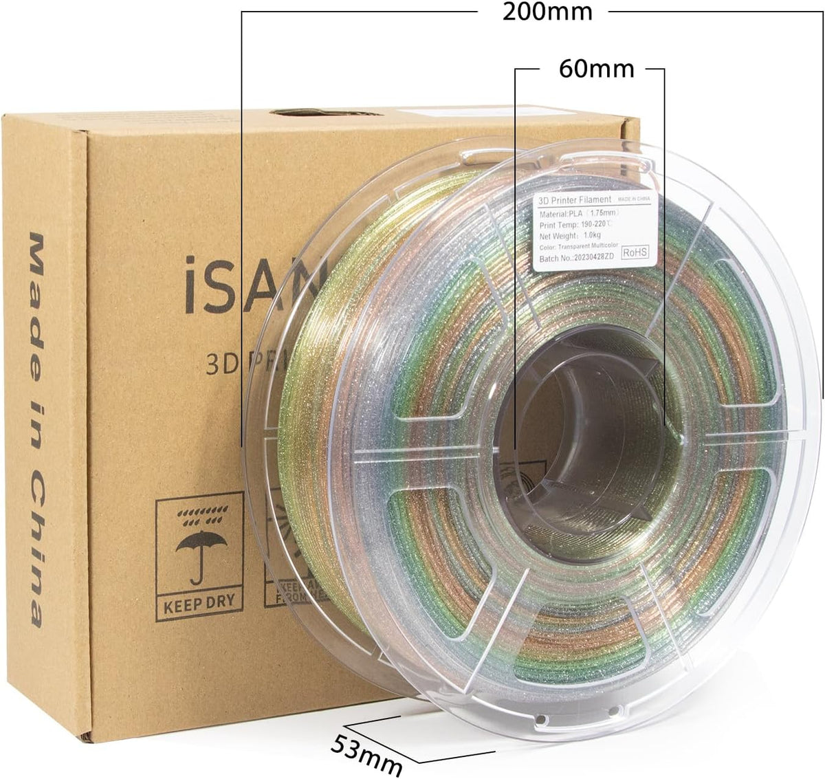 Filamento transparente para impresora 3D iSANMATE PLA, filamento tr...