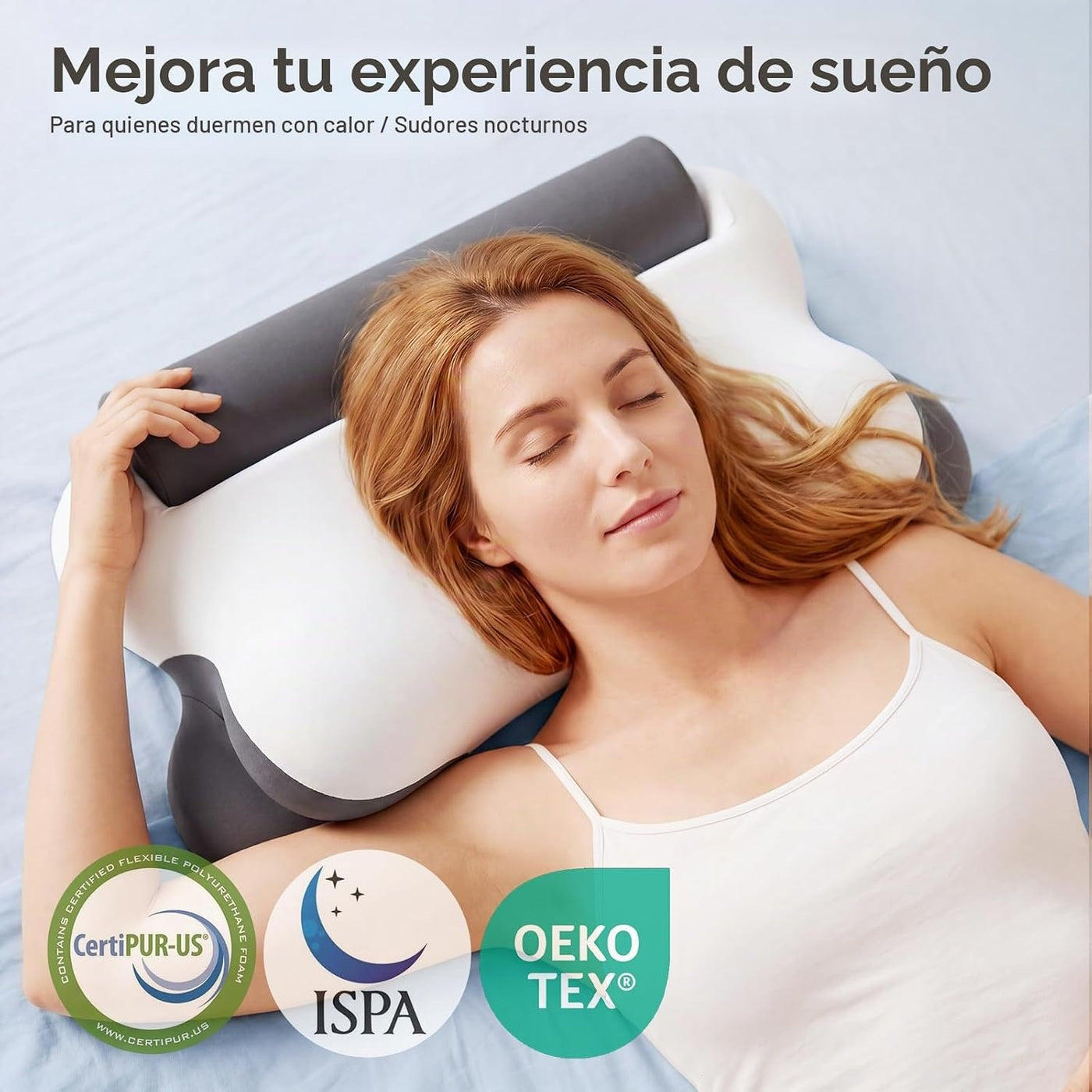 Sweetcrispy Almohada cervical para dolor de cuello, almohada ergonó...