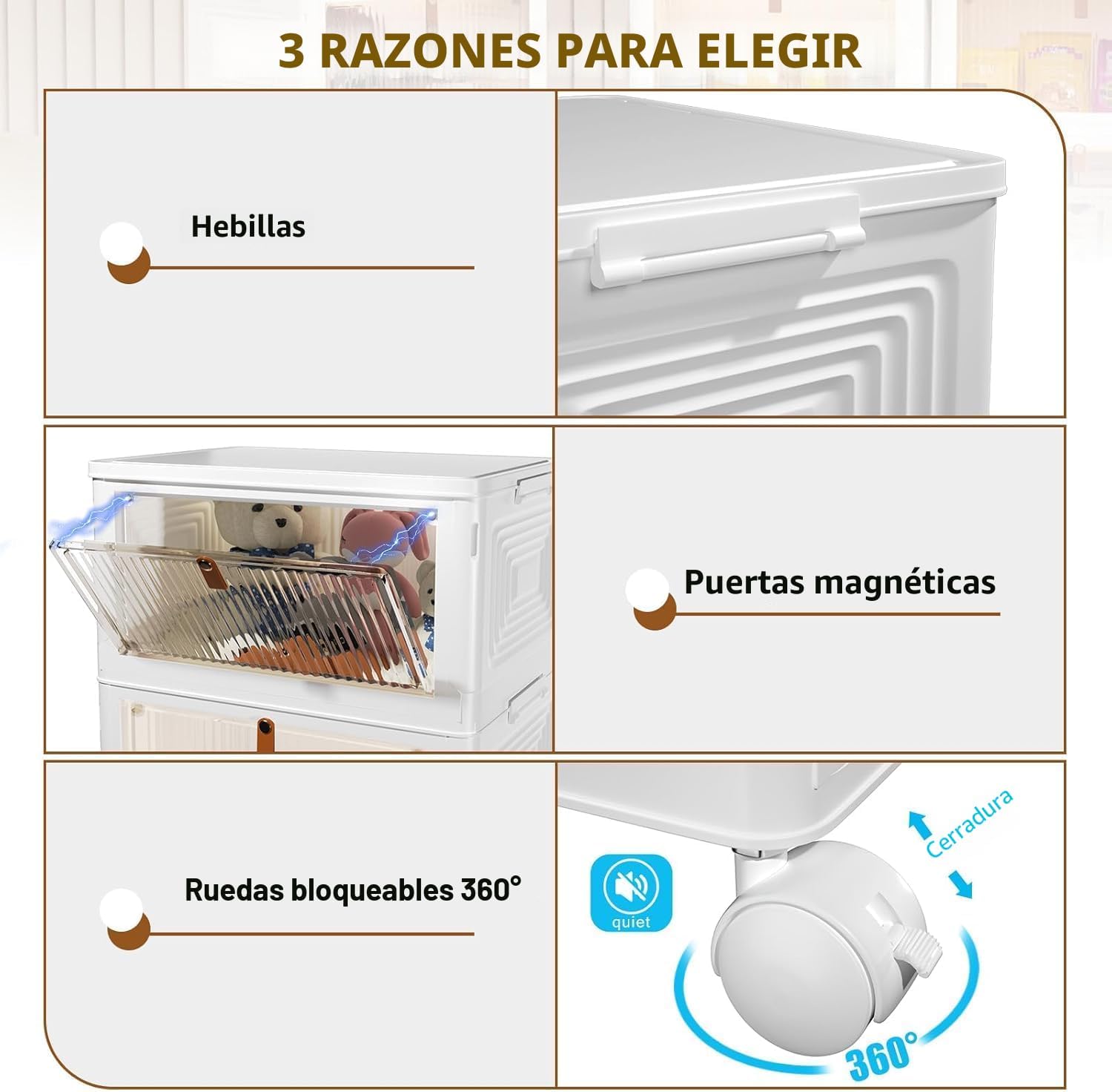 CTSNSLH Contenedores de almacenamiento de plástico de 4 niveles con...