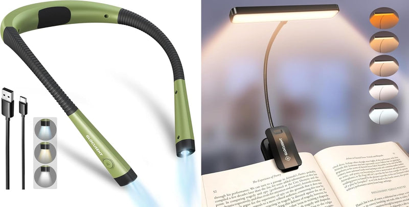 Glocusent Juego de iluminación doble: lámpara sin sombras con clip...