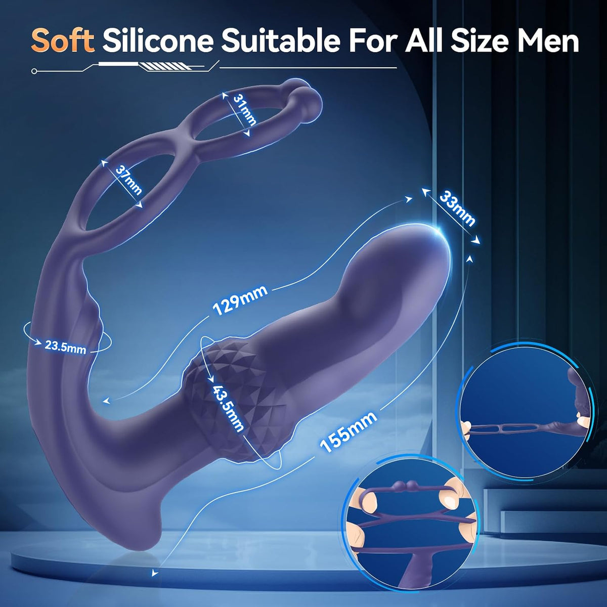 BEISAR - Masajeador de próstata vibrador anal, vibrador de empuje,...
