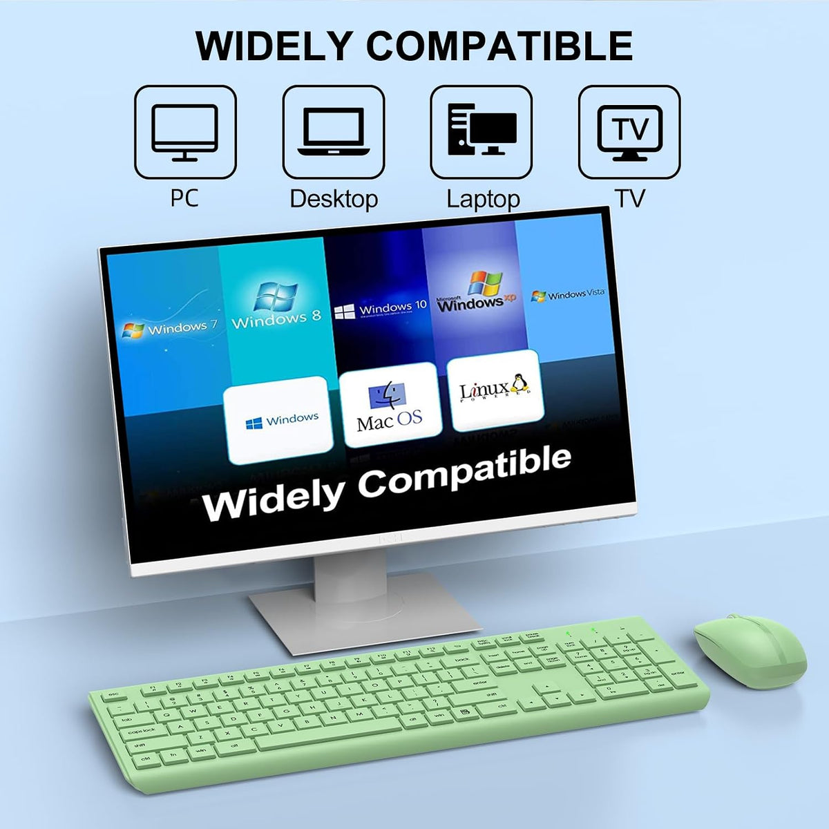 Combo de teclado y ratón inalámbricos, teclado ergonómico silencios...