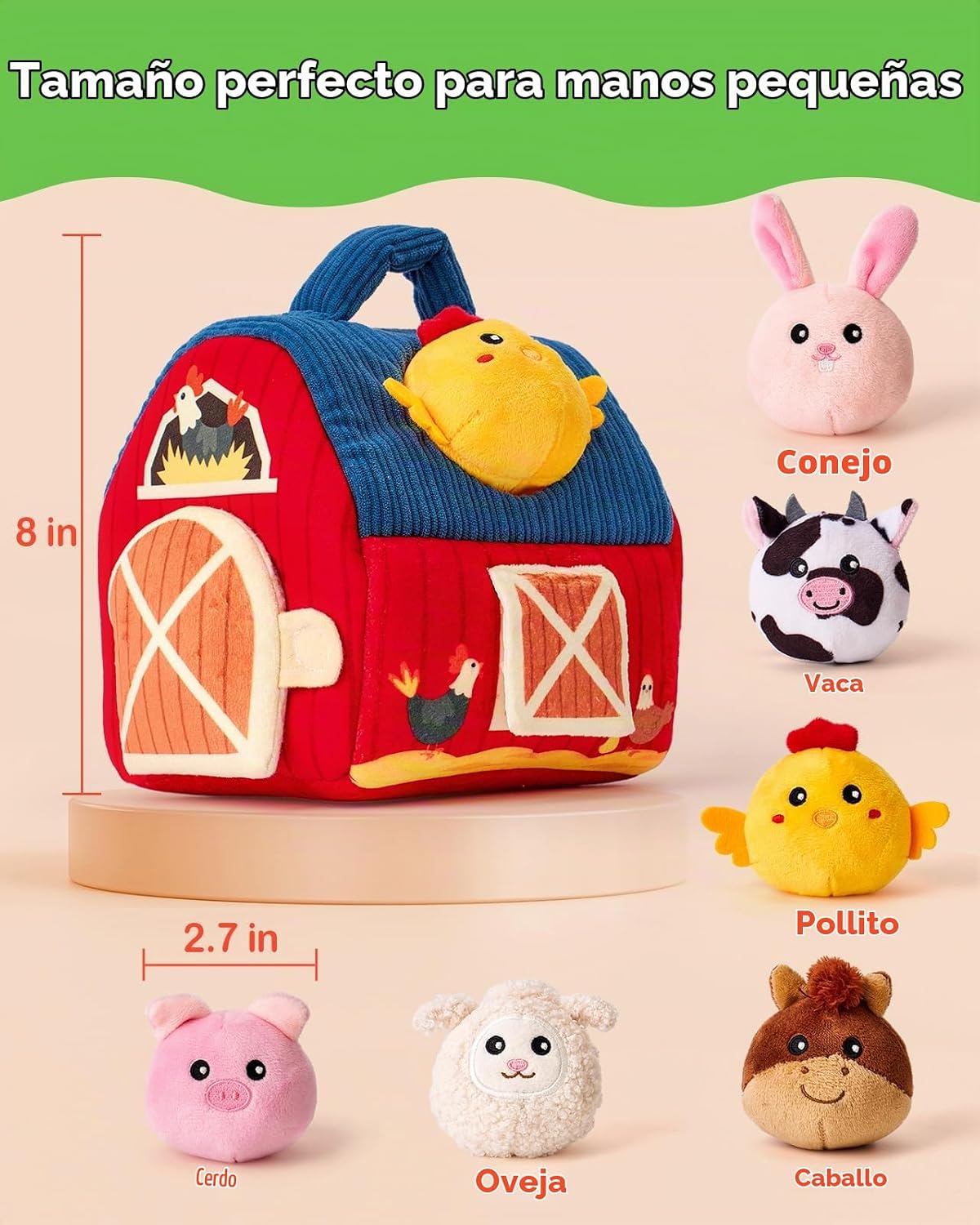 hahaland Juguetes para bebés de 6 a 12 meses - Peluche sorpresa de...