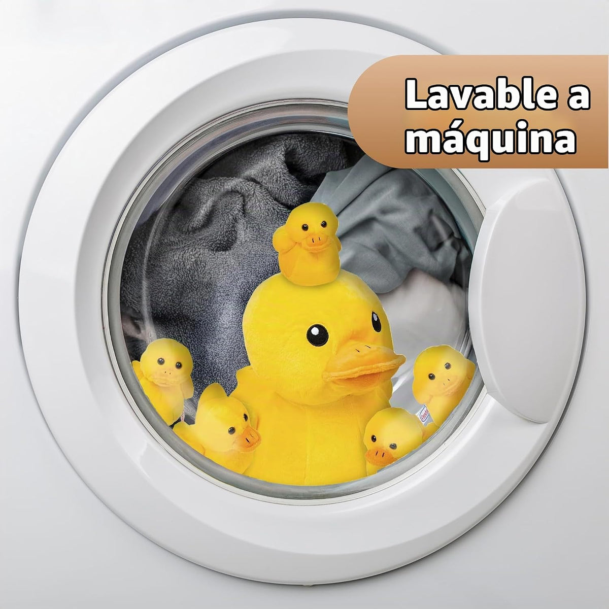 PREXTEX Juguetes de peluche con 5 patos de peluche para bebé, crema...