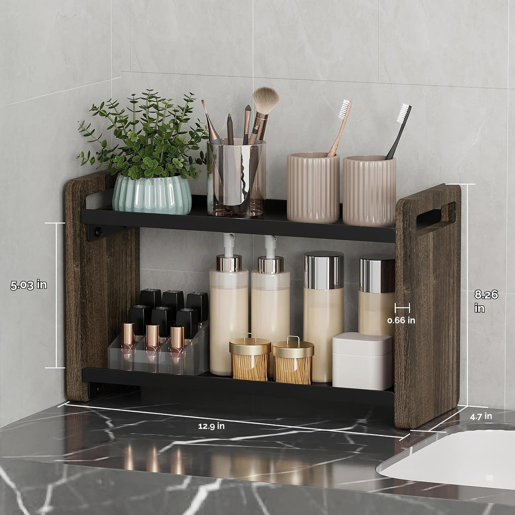 UJQSUN Organizador de mostrador de baño, estante de encimera de bañ...
