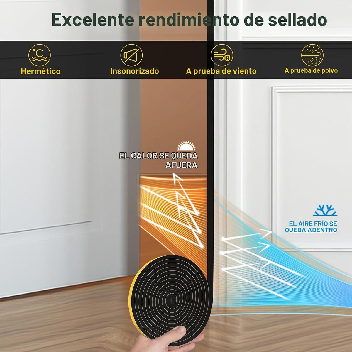 YIMIKI Burlete Sellador de Puerta para Clima de 1\/2 pulgada x 1\/4...