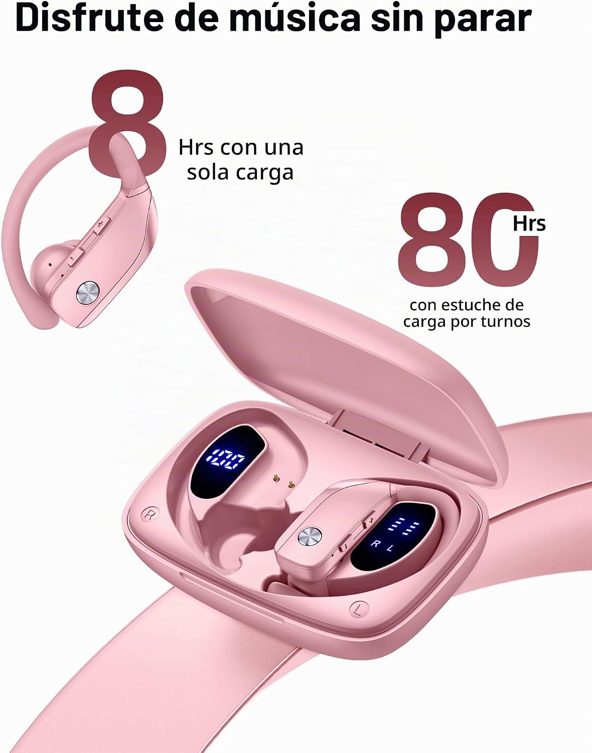 Auriculares inalámbricos Bluetooth con ganchos para las orejas con...