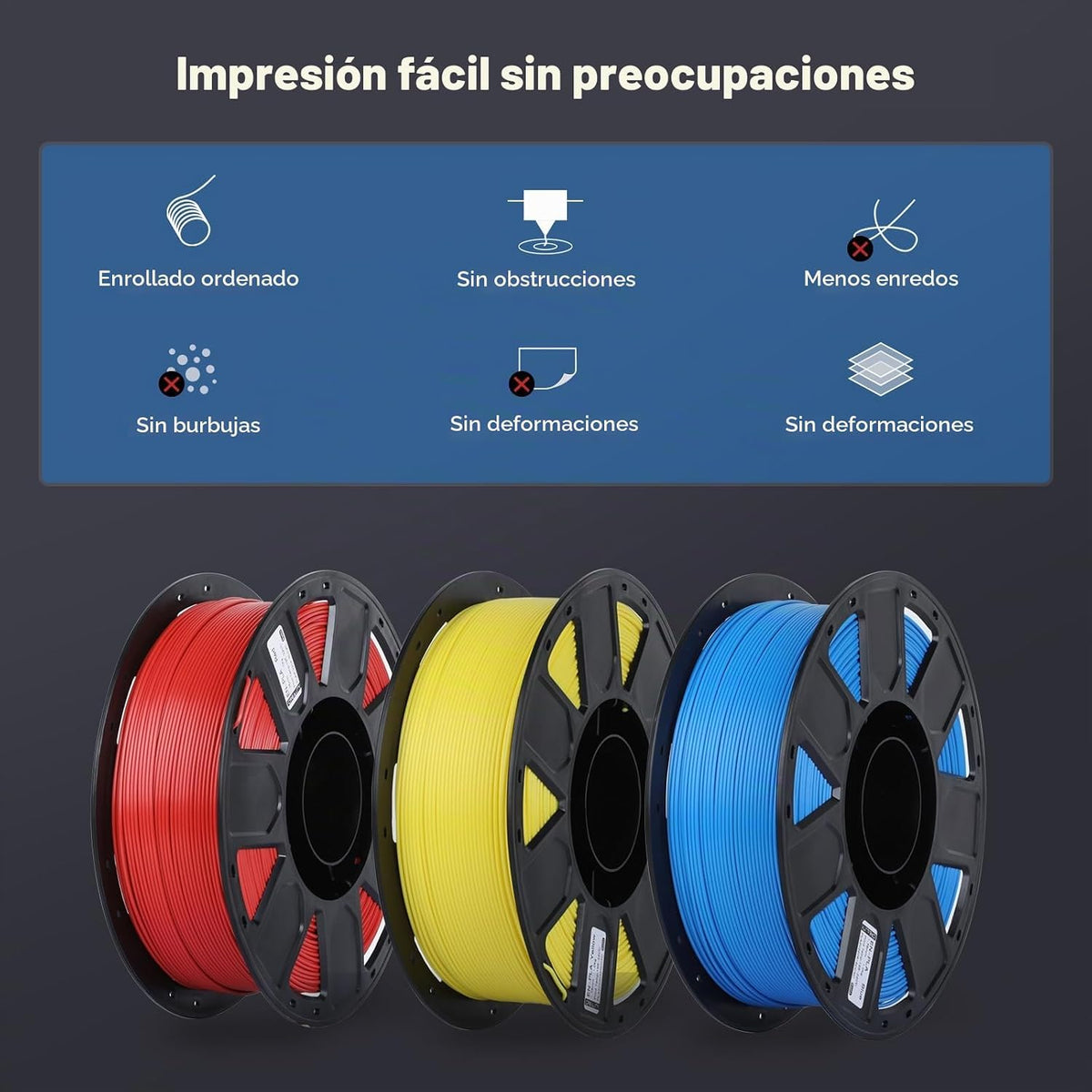 Creality Filamento PLA para impresora 3D de 0.07 in, 2.2 lbs, amari...