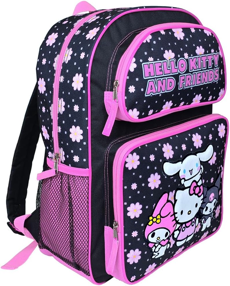 Hello Kitty &amp; Friends Mochila grande de 16 pulgadas con Cinnamo...