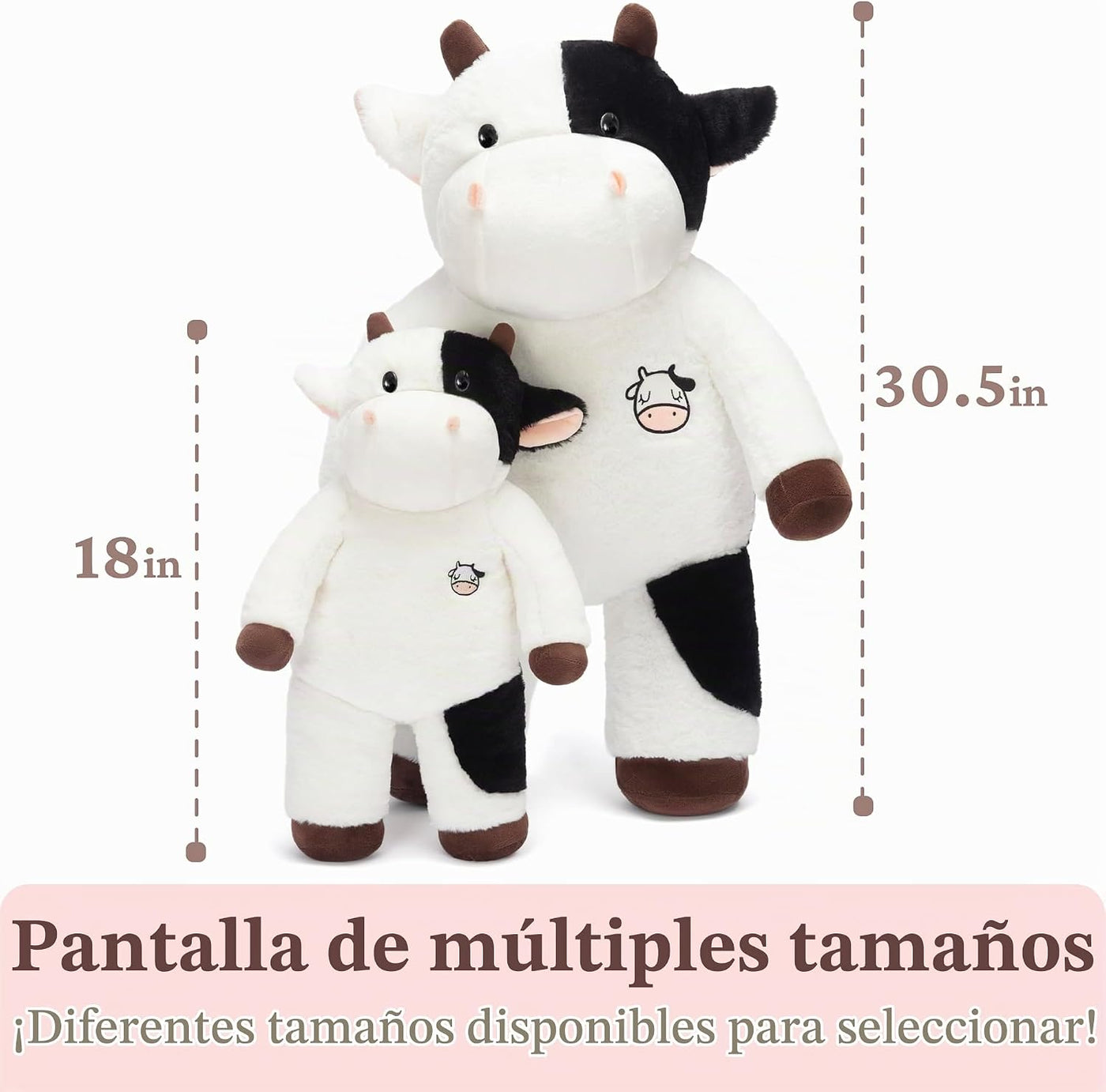 IKASA Juguete de peluche de vaca grande, 18 pulgadas, juguetes espo...