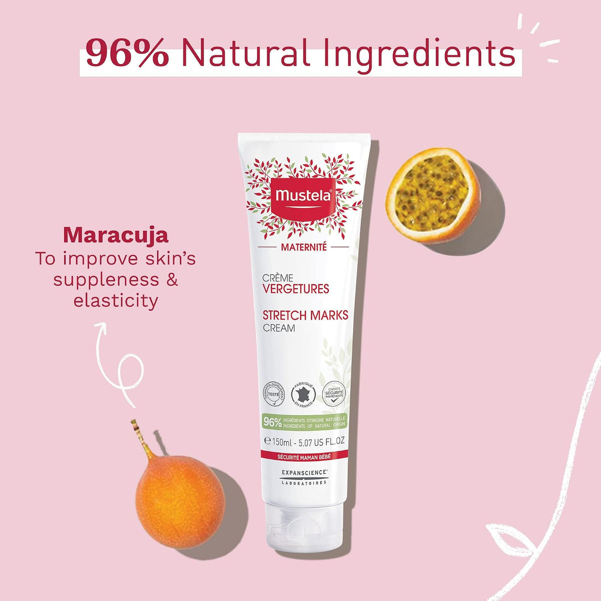 Mustela Crema de estrías de maternidad para el embarazo, hidratante...