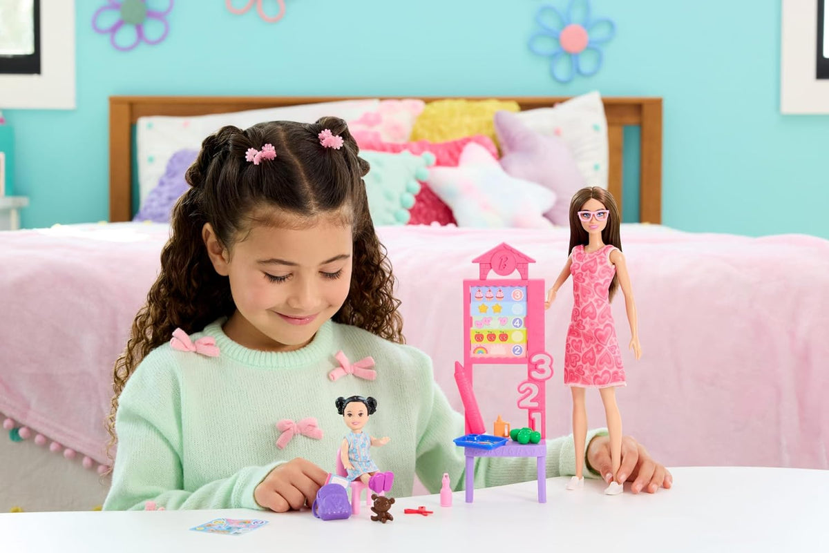 Muñeca Barbie Careers Teacher y juego temático | Muñeca rubia de mo...