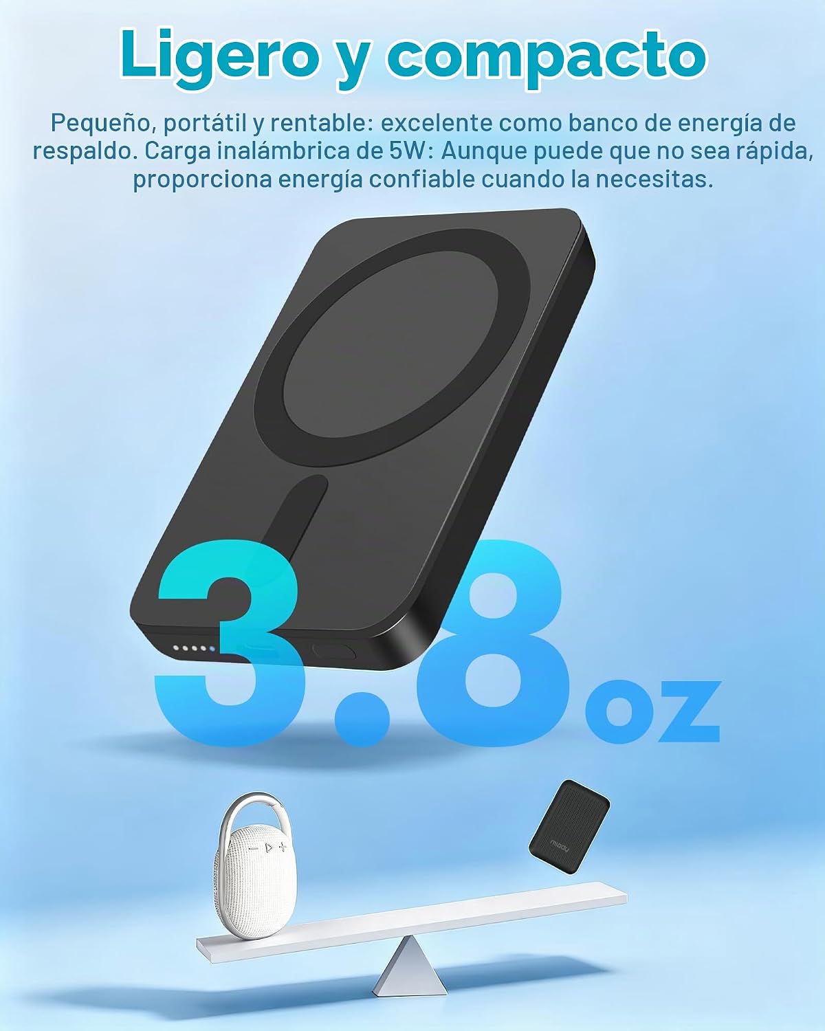Cargador portátil magnético Miady para iPhone 5000mAh | Cargador po...