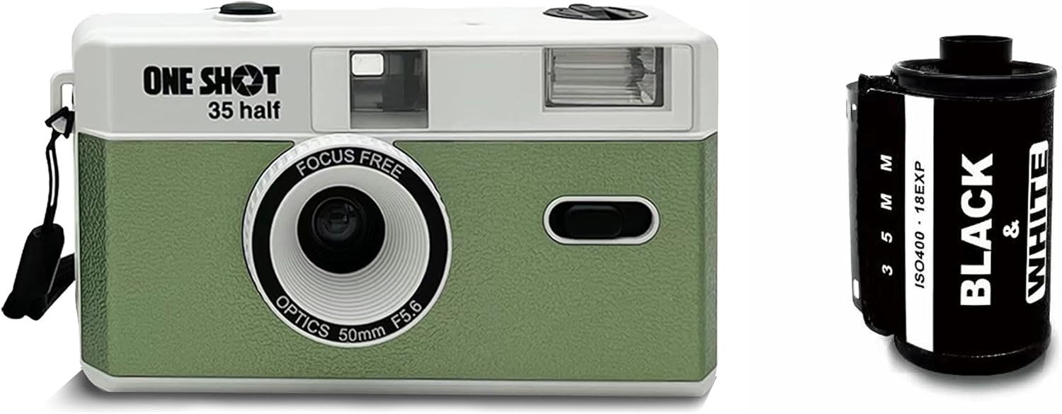 1 Shot Cámara de película de punto y disparo de 35mm reutilizable,...