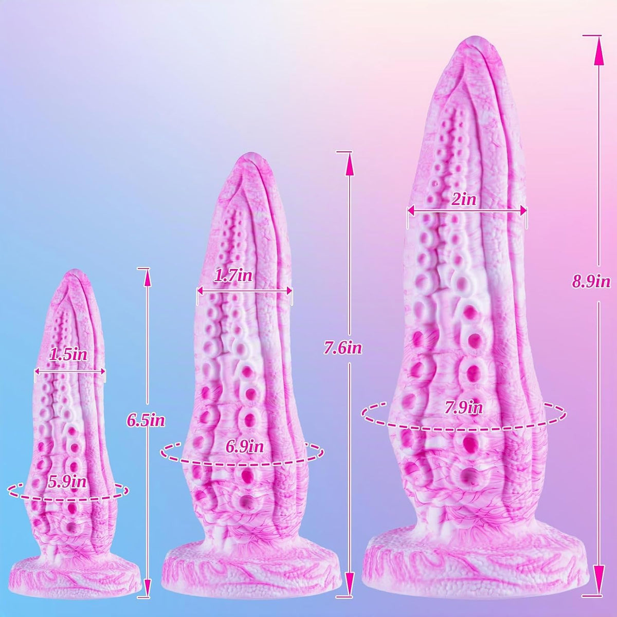6 "7,6" 8,9 "silicona realista tentáculo pulpo monstruo consolador...