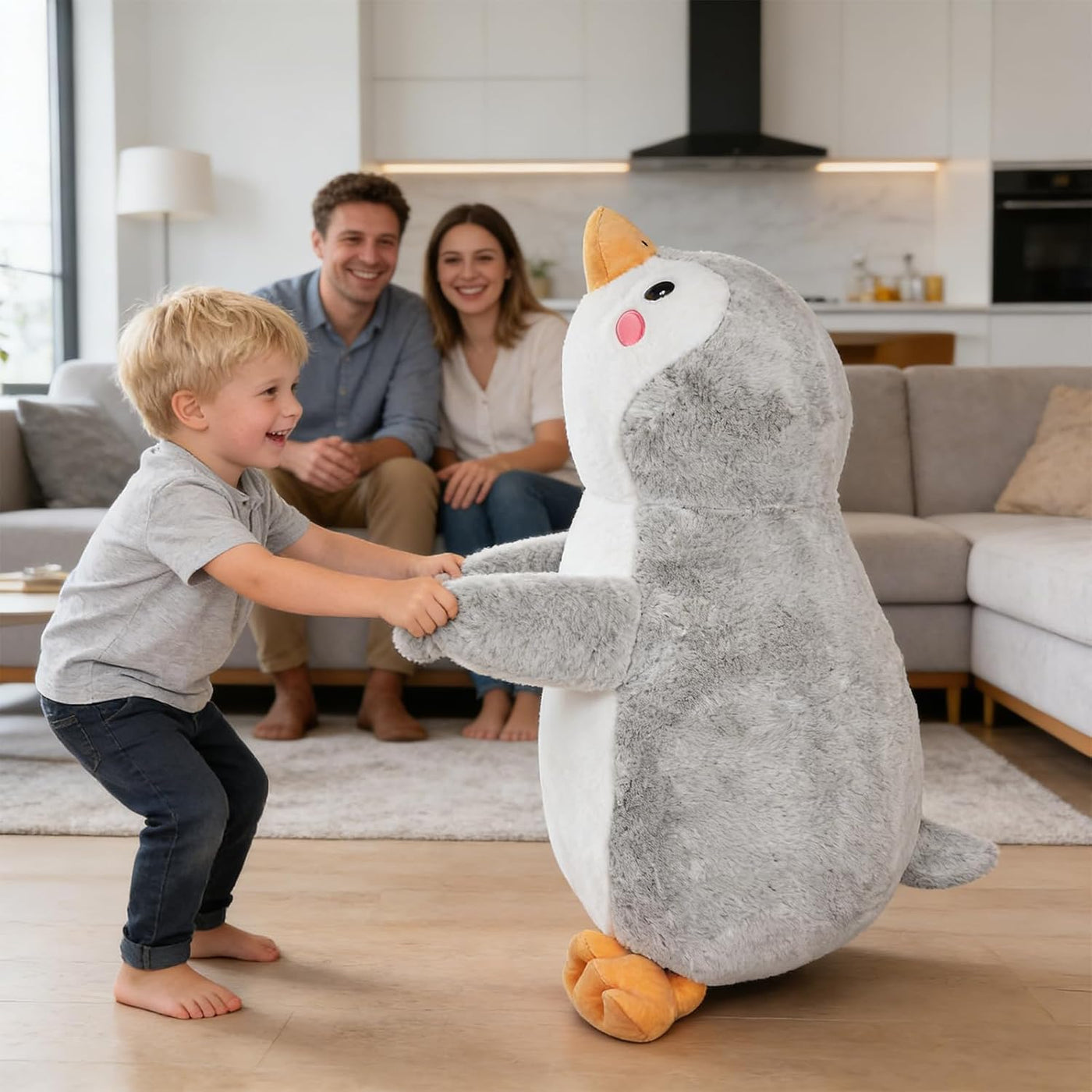 ZBLX Peluche de pingüino gigante, animal de peluche grande de pingü...