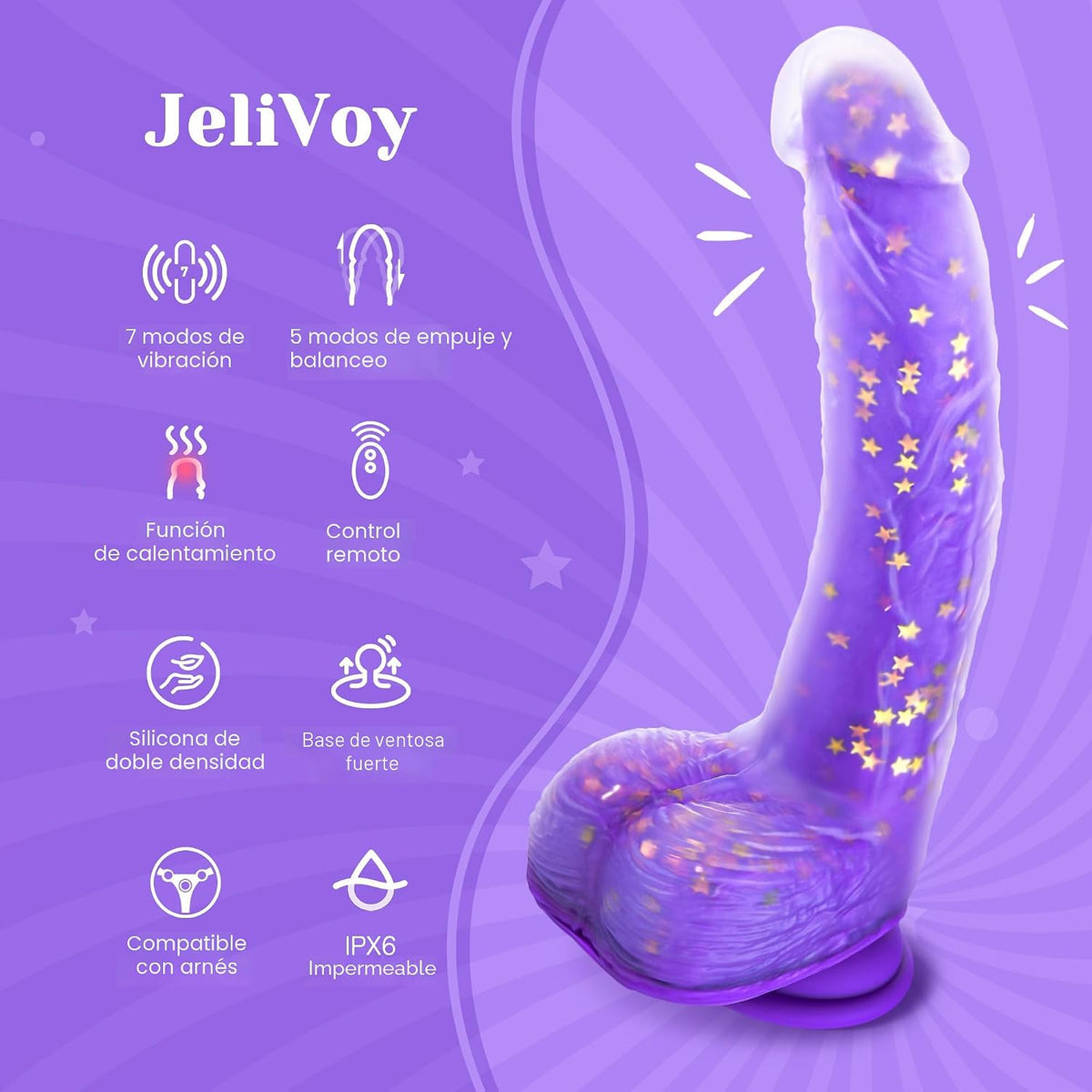 Tracy's - Vibrador de empuje para perros, estimulador realista...