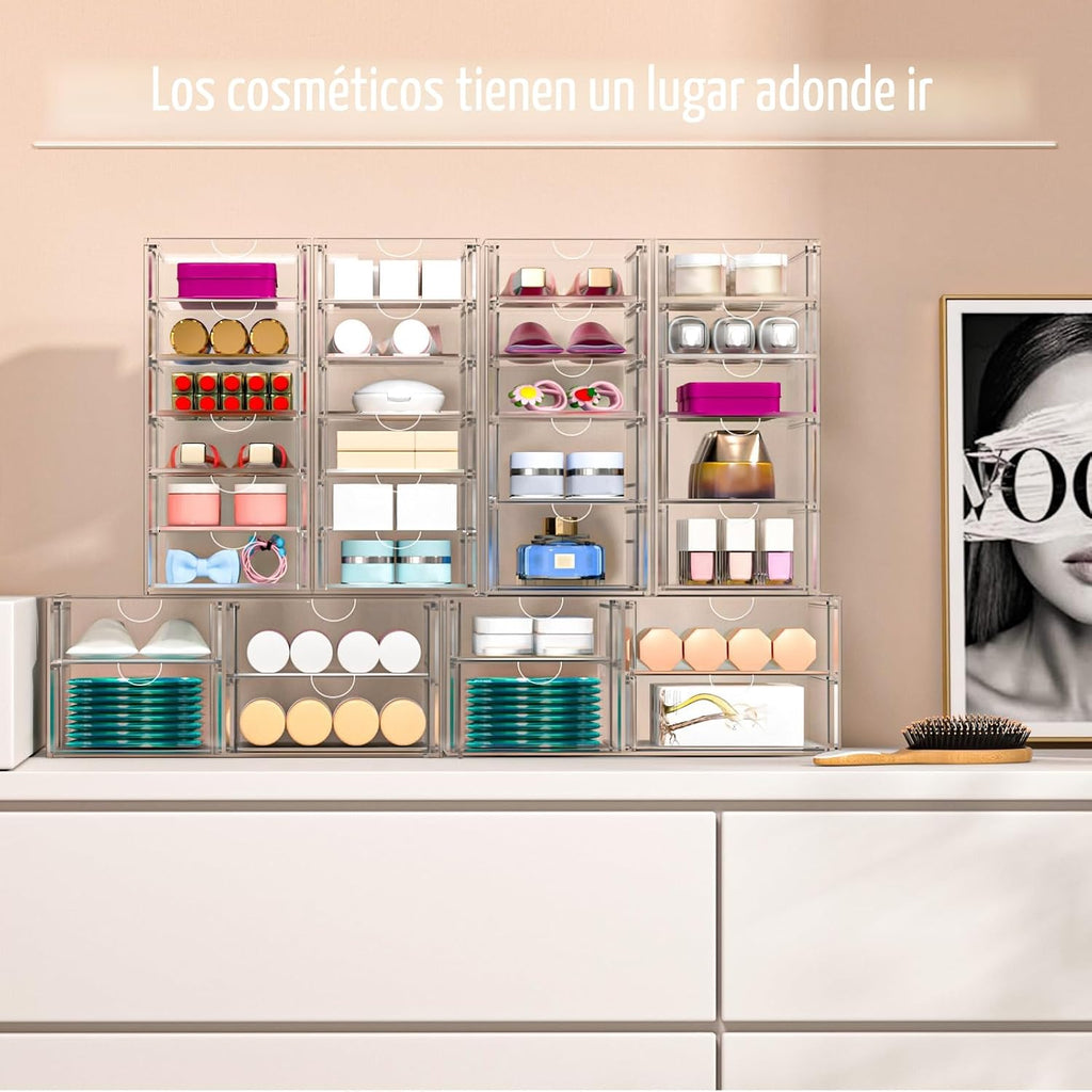 ARSTPEOE Organizador de maquillaje y almacenamiento acrílico de 30...