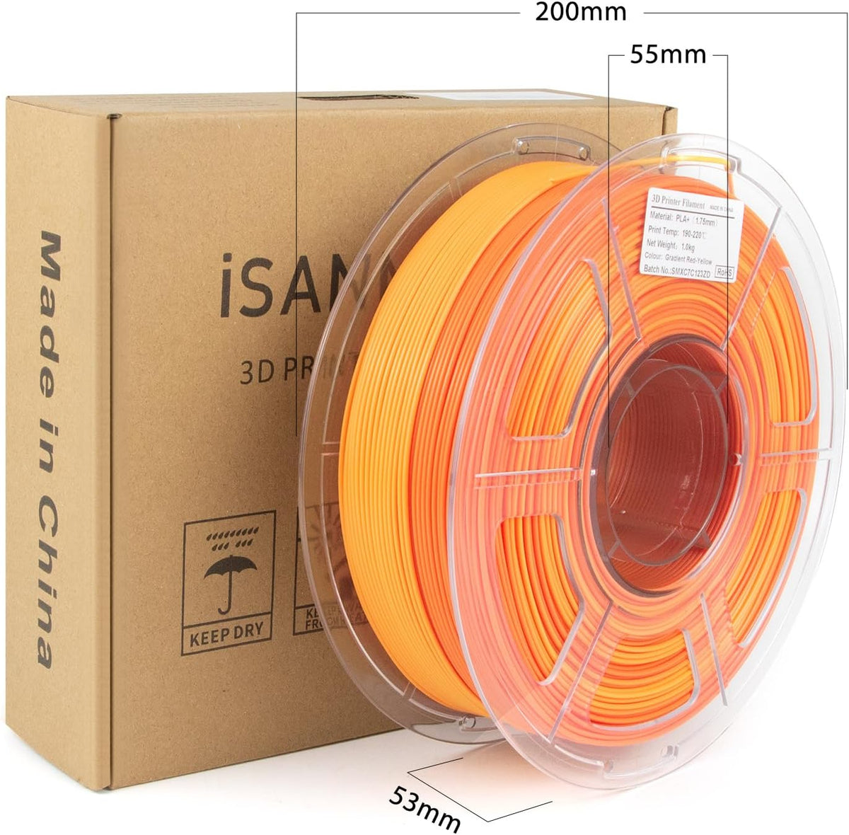 iSANMATE - Filamento de PLA Plus multicolor arcoíris degradado de 1...