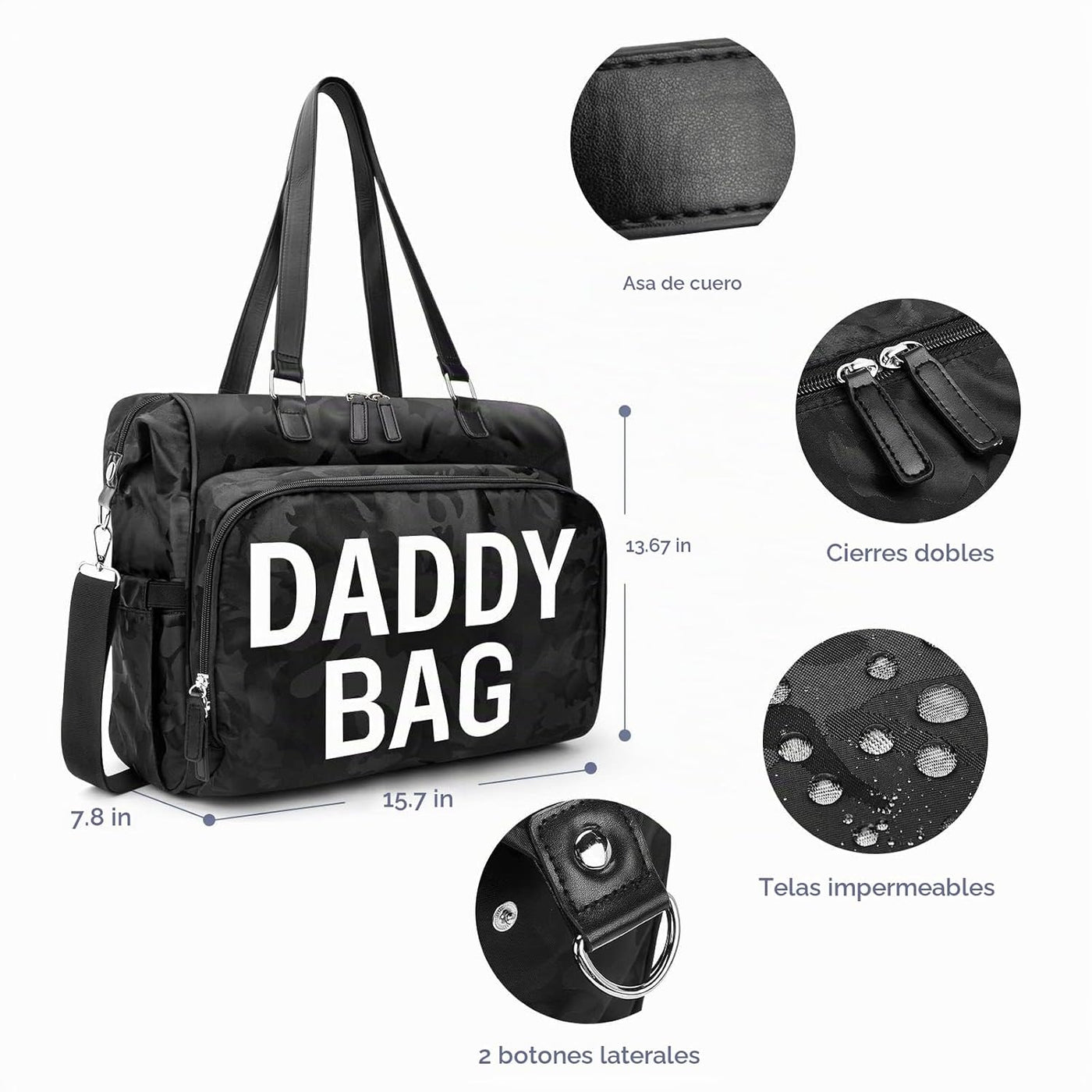 Pripher Mochila convertible 4 en 1 para papá, mochila de pañales co...
