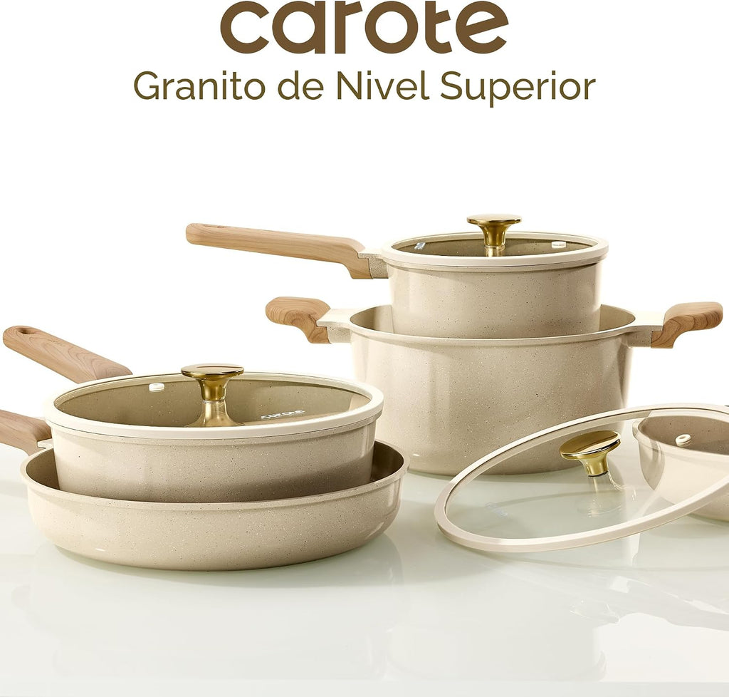 CAROTE Juego de ollas y sartenes, juego de utensilios de cocina de...