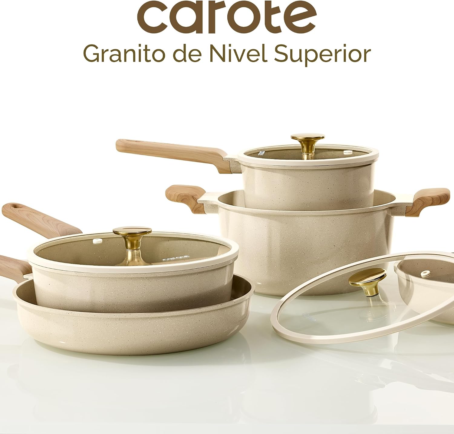 CAROTE Juego de ollas y sartenes, juego de utensilios de cocina de...
