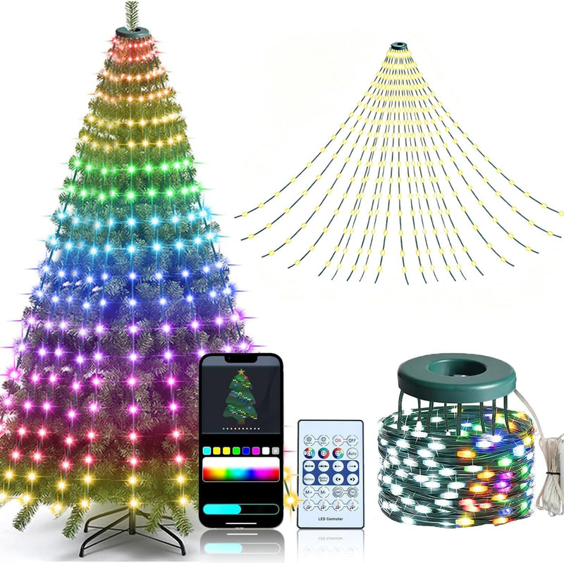 Luces inteligentes para árbol de Navidad, 400 luces LED con control...