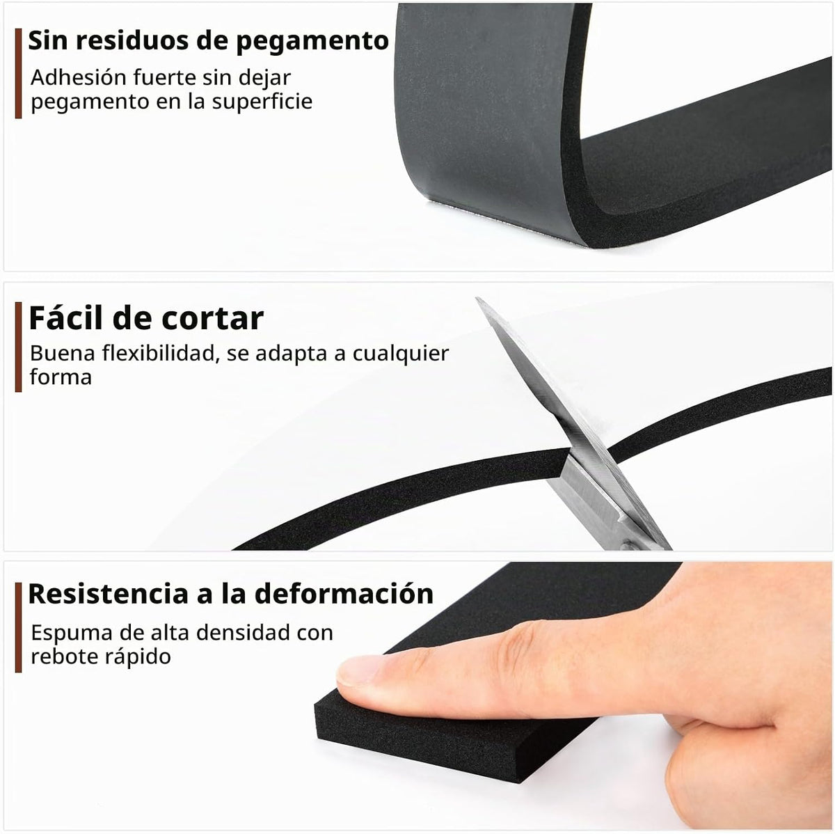 Yotache Cinta adhesiva de espuma de 2 x 3\/8 pulgadas, sello de neo...