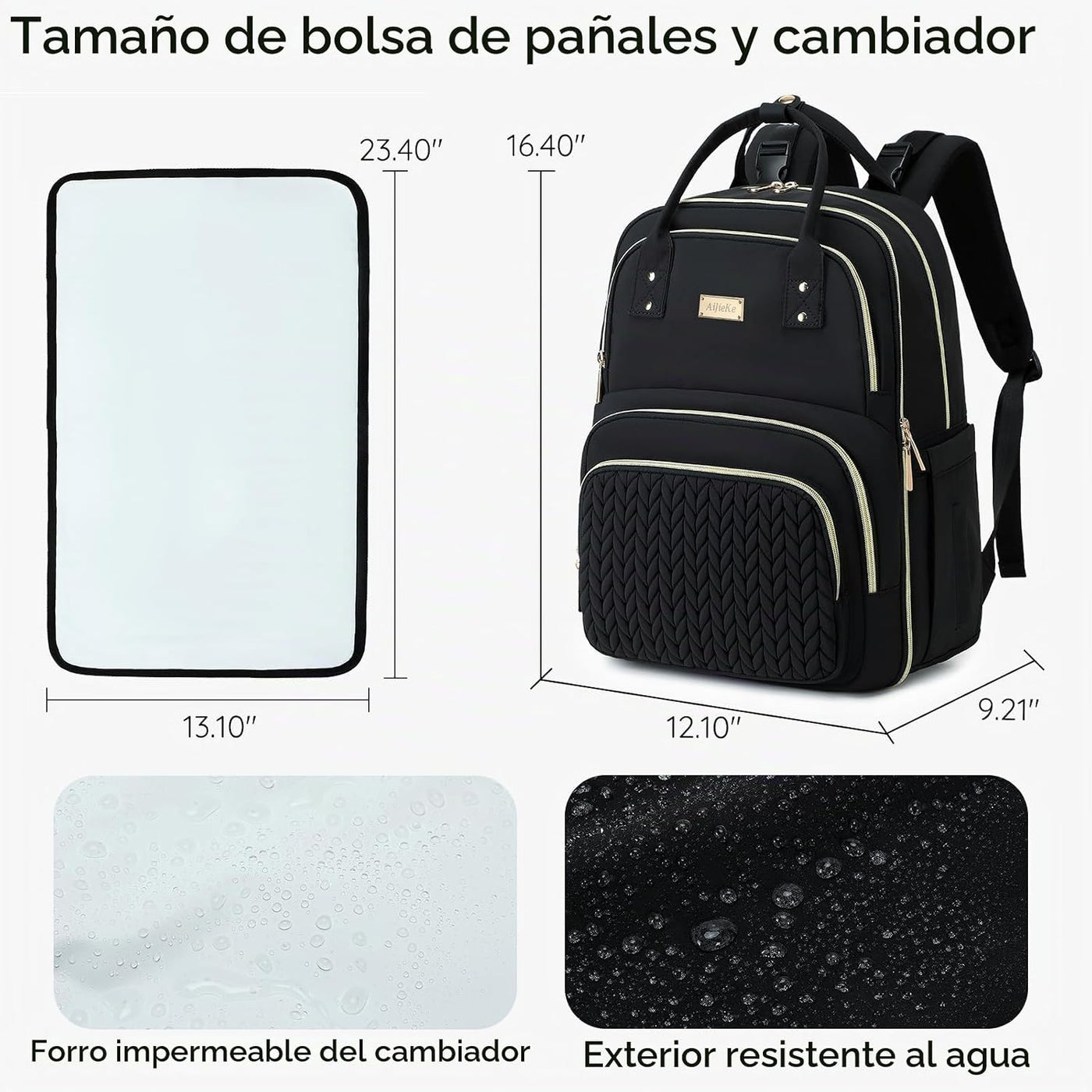Mochila para Pañales - Grande Multifuncional, para Niños, Niñas y B...