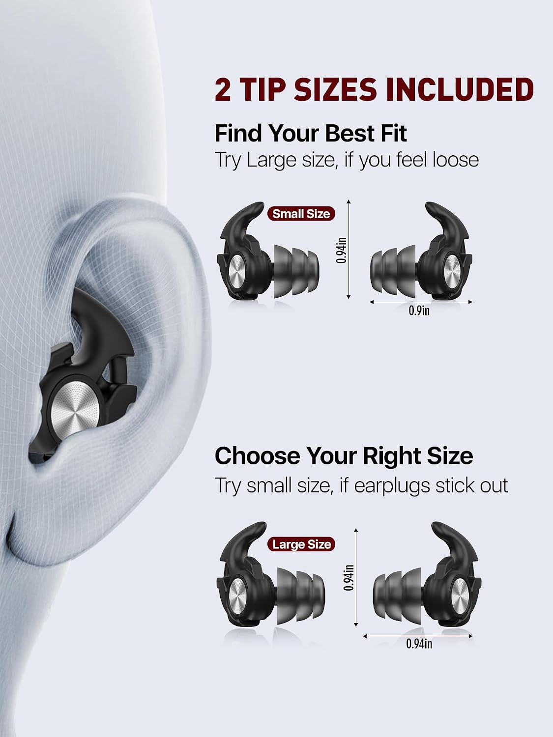 Softvox Tapones para los oídos de motocicleta, protección auditiva...