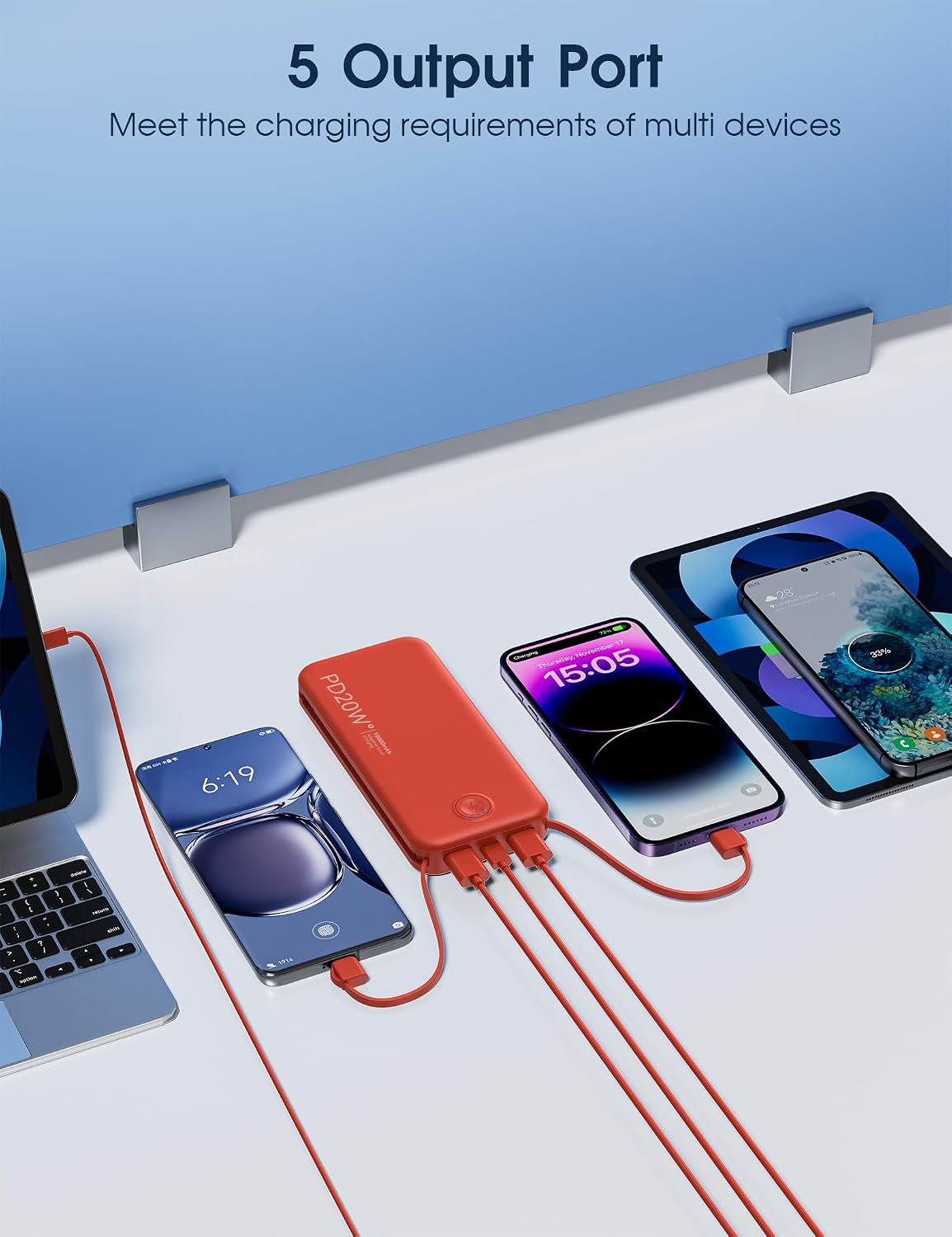 Nusyddy Cargador portátil de carga rápida de 10000 mAh con enchufe...
