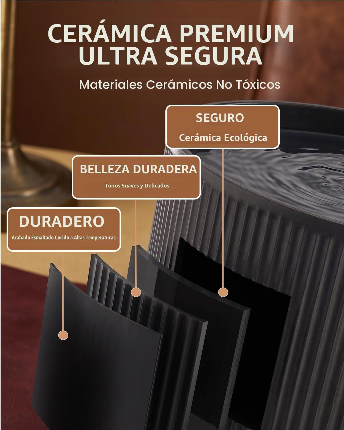Fuente de agua de cerámica para gatos, 2.2L\/74 onzas, fuente autom...