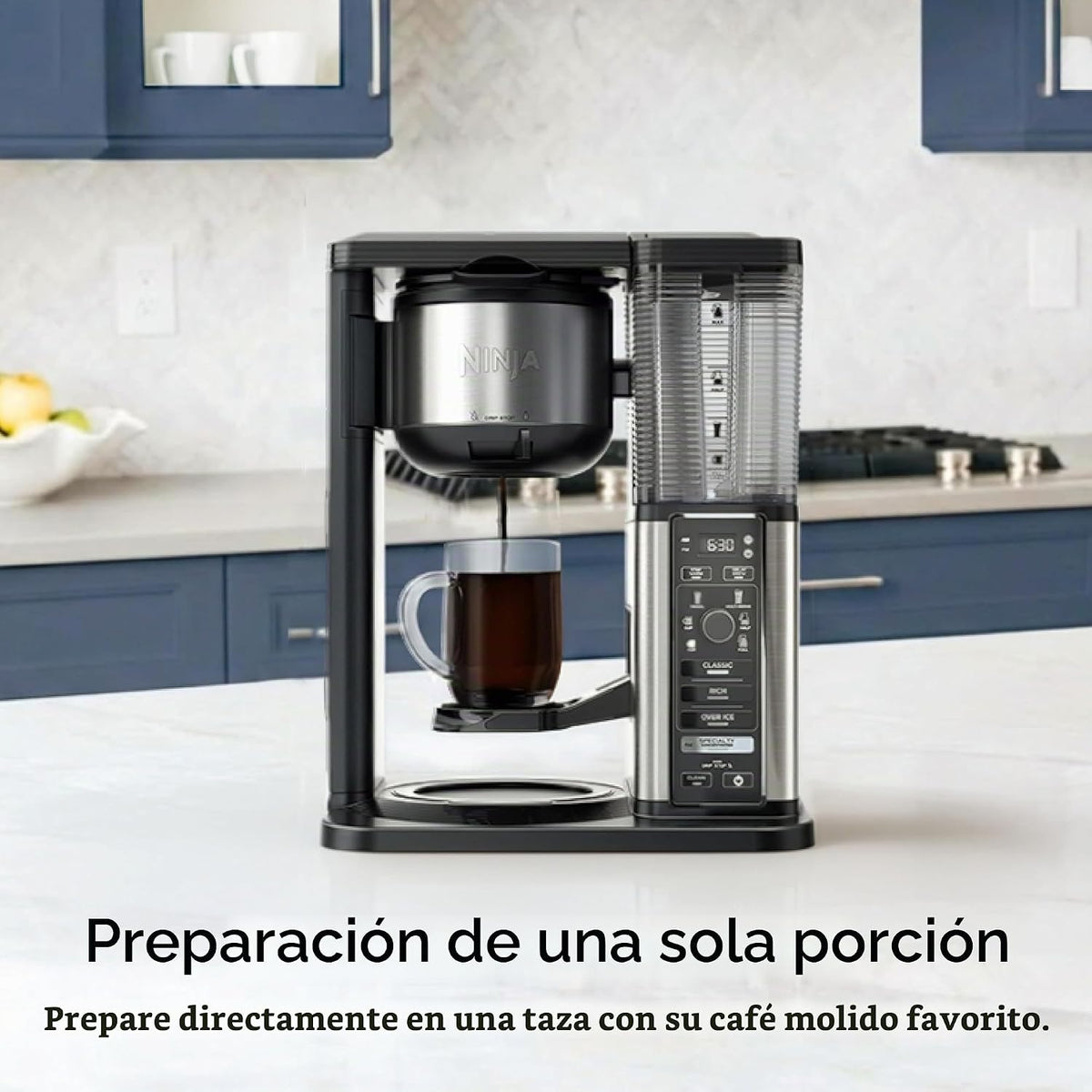 Cafetera Ninja, jarra de 10 tazas, espumador plegable, negro, CM401...