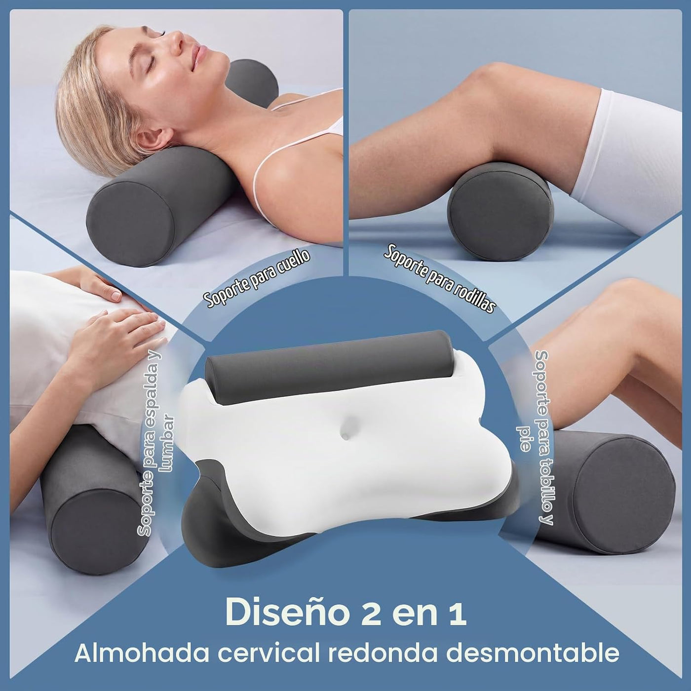 Sweetcrispy Almohada cervical para dolor de cuello, almohada ergonó...