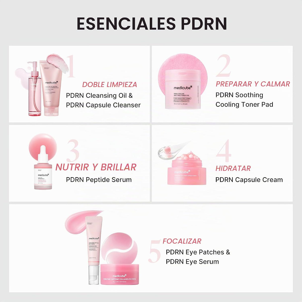 medicube PDRN Almohadillas de tóner calmantes refrescantes, almohad...
