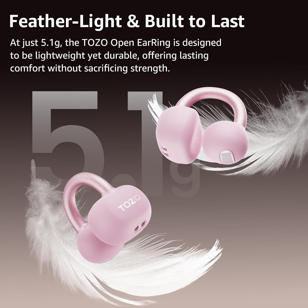 TOZO OpenEarRing - Auriculares de oreja abierta 40H Bluetooth 5.4 l...