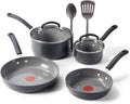T-fal Juego de utensilios de cocina antiadherentes de cerámica, 8 p...