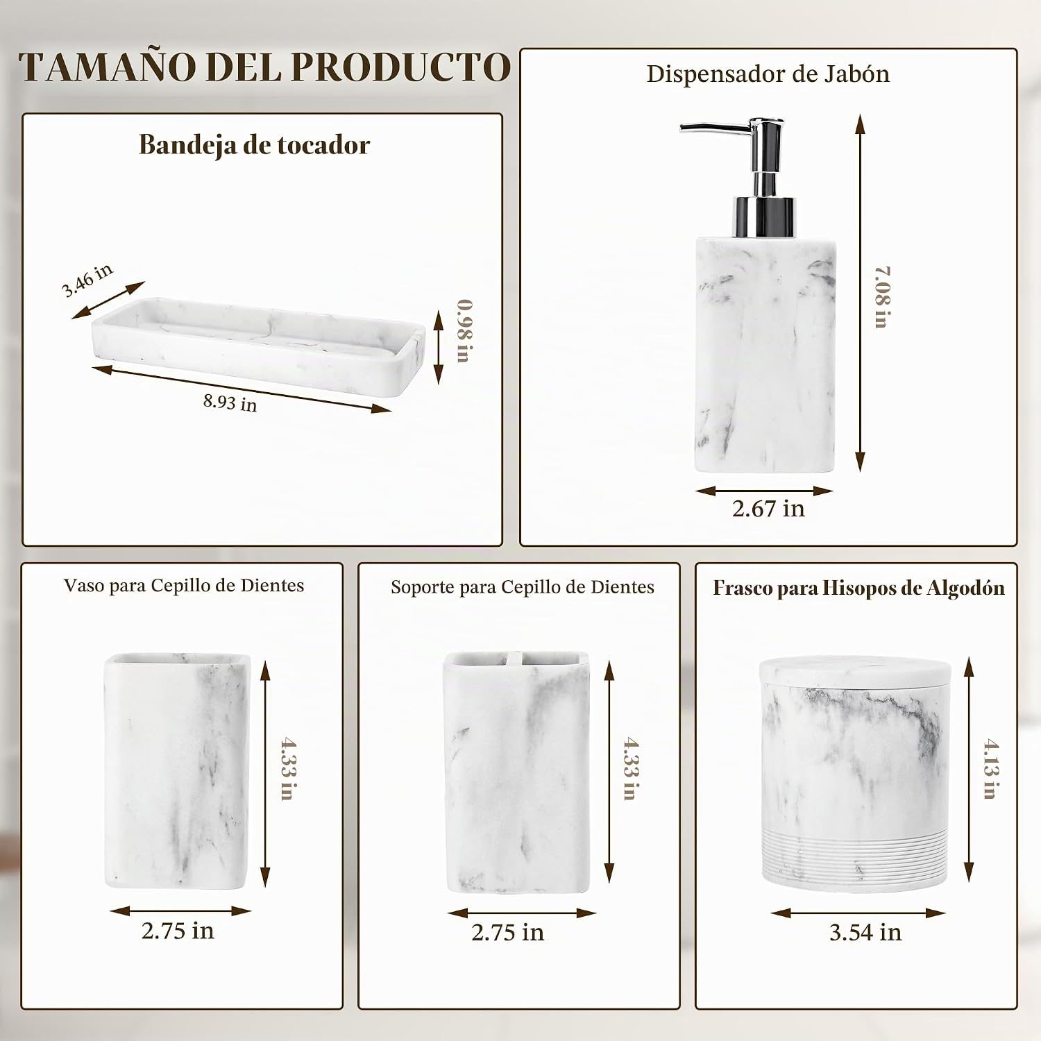 YMXYJM Juego de accesorios de baño, juego de dispensador de jabón d...