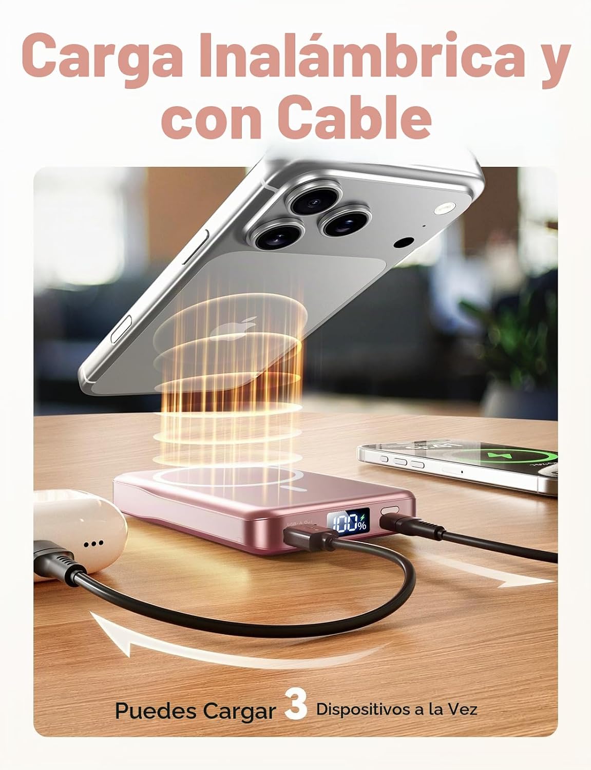 Cargador portátil magnético de 10000 mAh, carga rápida para batería...