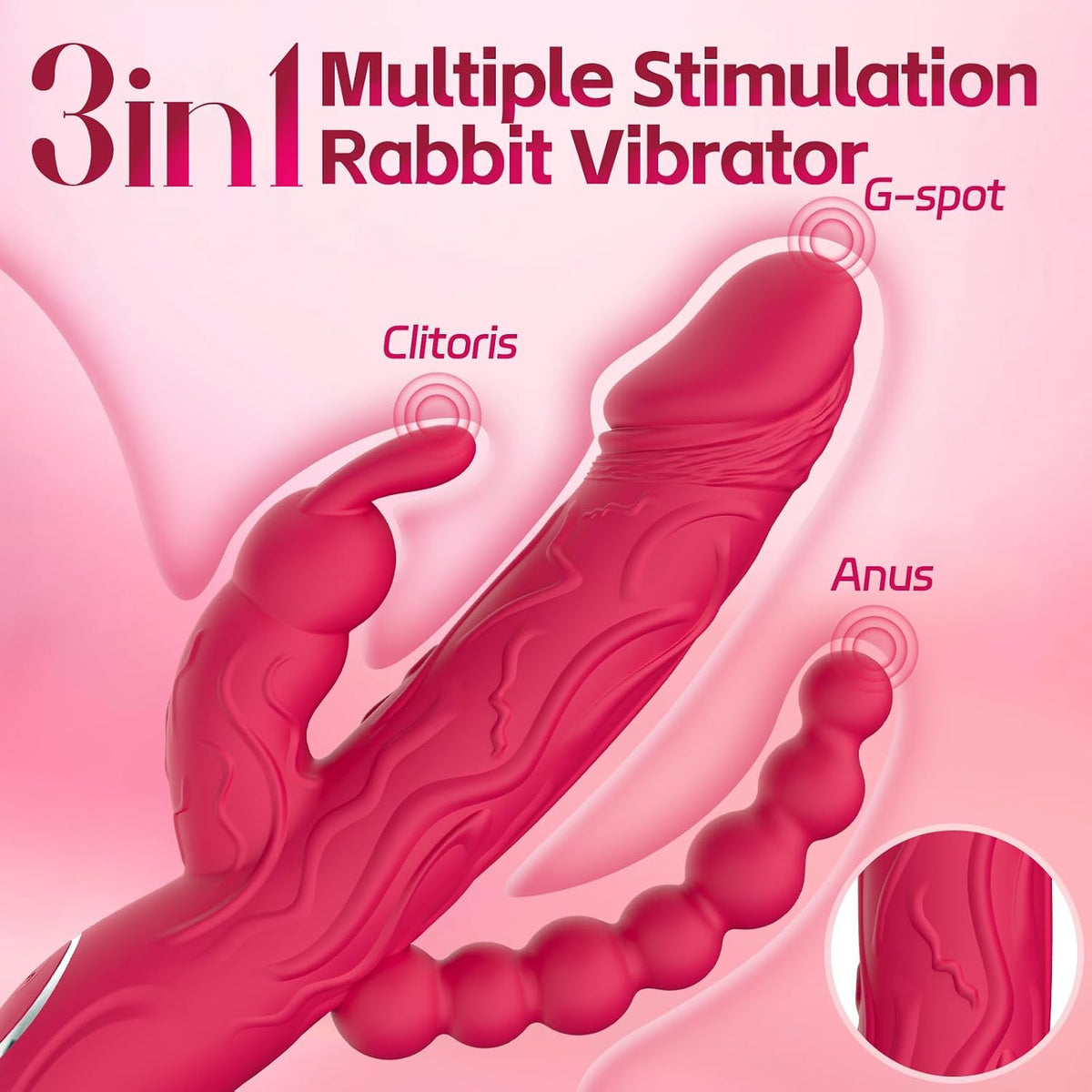 Conejo Vibrador para Punto G, Consolador Adulto Juguetes Sexuales p...