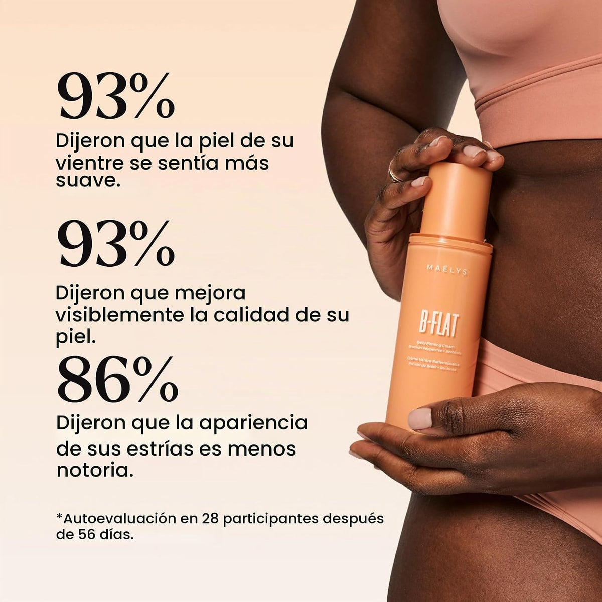MAËLYS B-FLAT Crema reafirmante del vientre para mujer, paquete de...