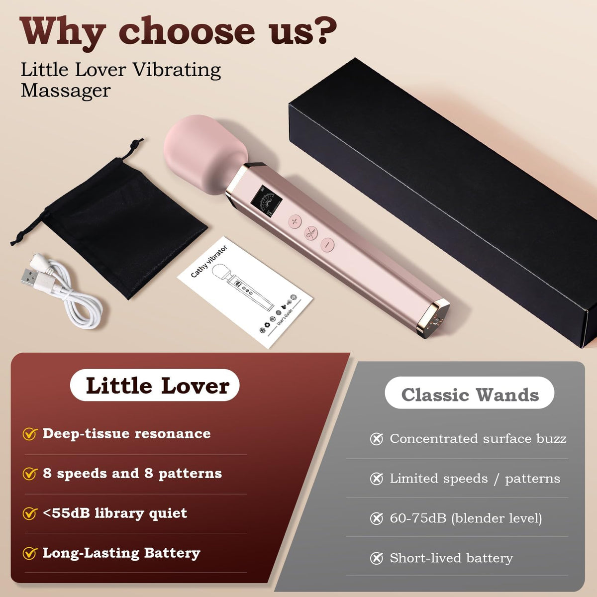 Litlle Lover - Varita vibradora sexual, juguetes para adultos, esti...