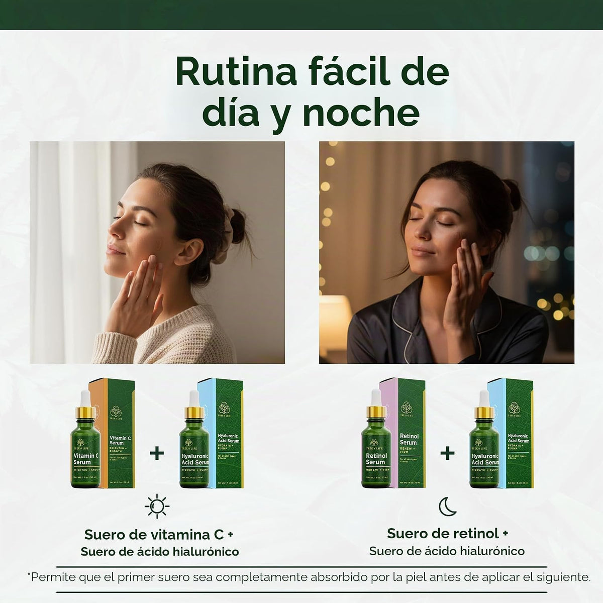Sérum antienvejecimiento ToLB paquete combo, orgánico al 72 %, séru...