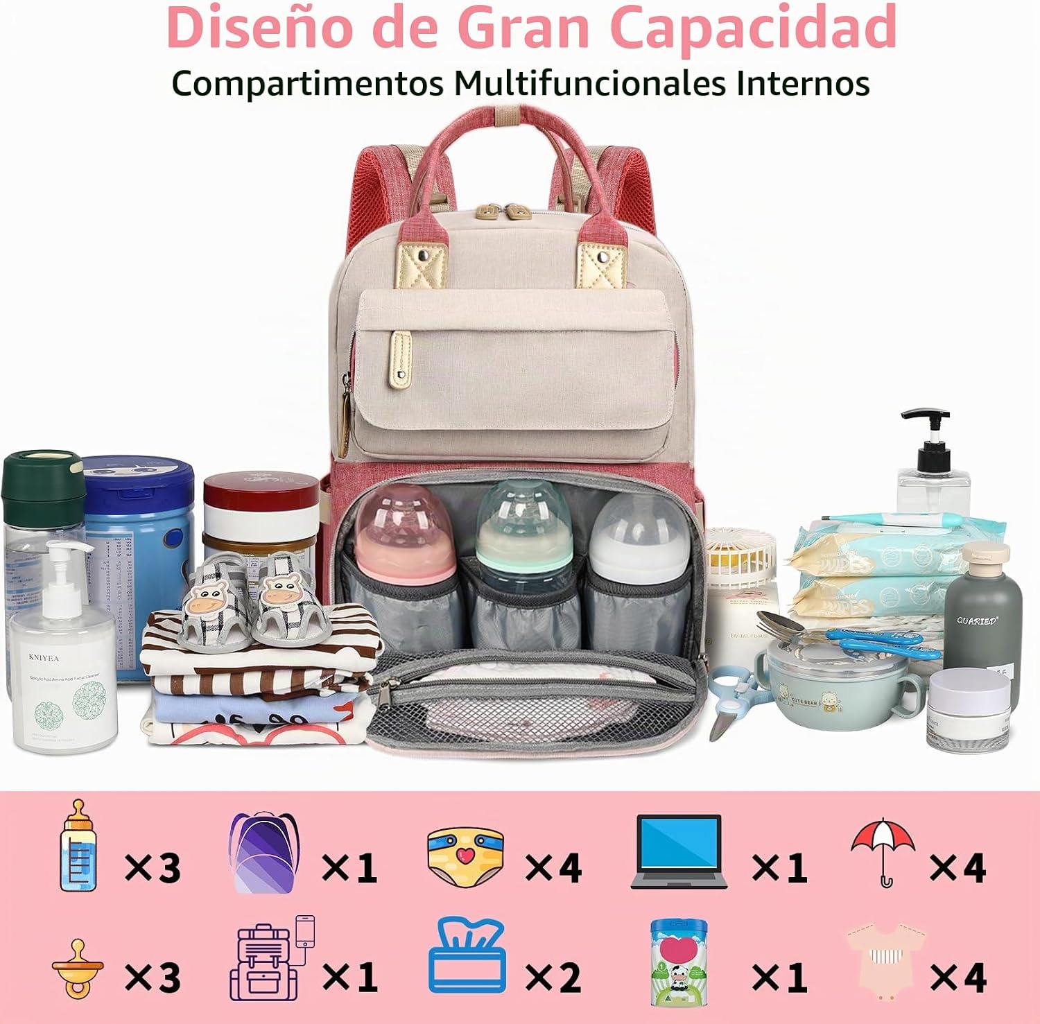 Legestori Mochila para Pañales, Bolsa de Pañales para Bebé Niña, Mo...