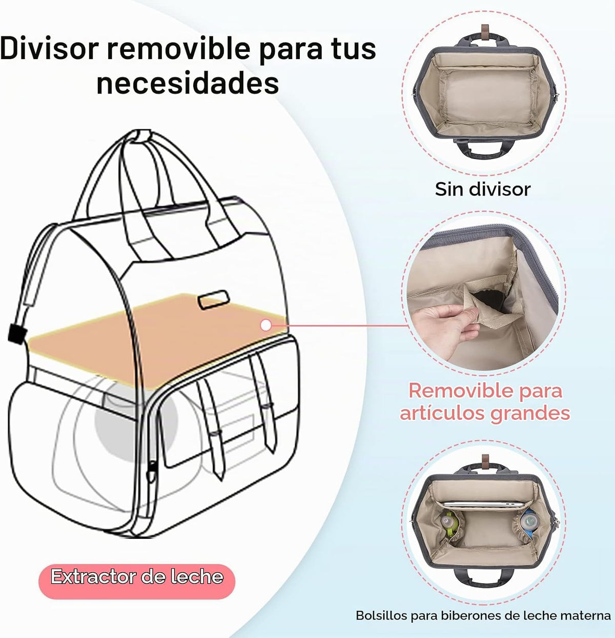 Mochila para extractor de leche y pañales mommore para Spectra S1,...