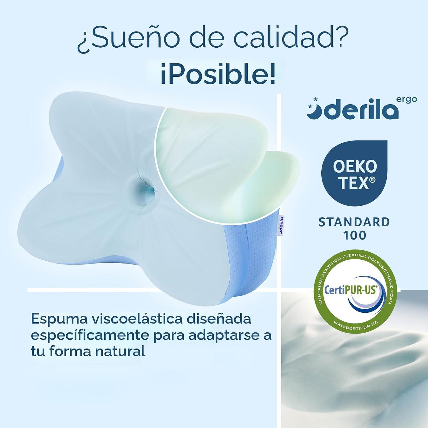 Derila Ergo Almohada Cervical de Cuello para Dormir Almohada de Con...