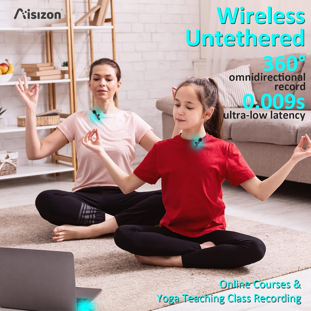 Aisizon Micrófono Lavalier Inalámbrico para iPhone7-14, Micrófono I...