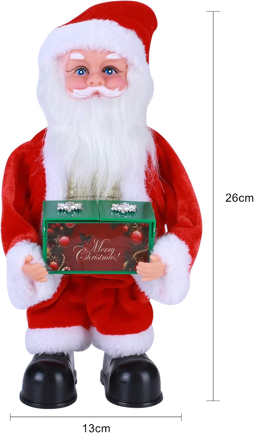 Caja de regalo iluminada con apertura eléctrica de Papá Noel, figur...